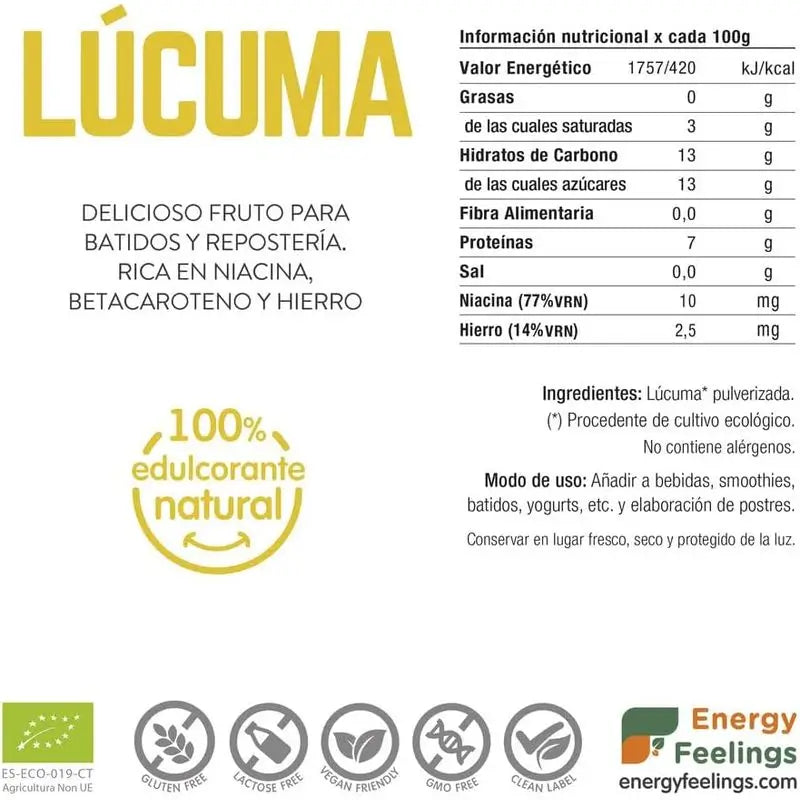 Energy Feelings Lucuma in polvere 200 gr. Eco Vegan Sg