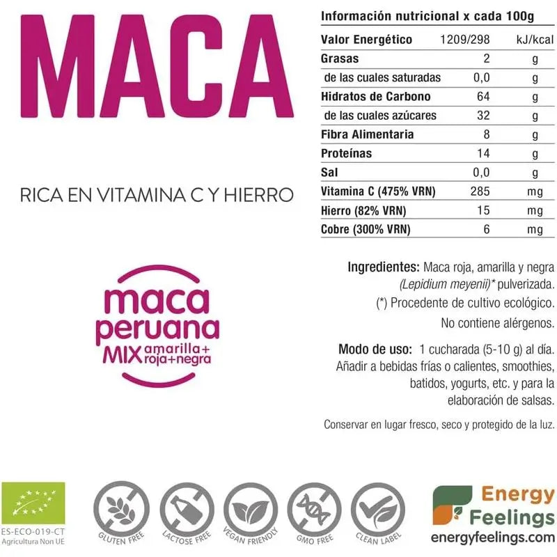 Energy Feelings Maca in polvere 1Kg. Eco Vegan Sg
