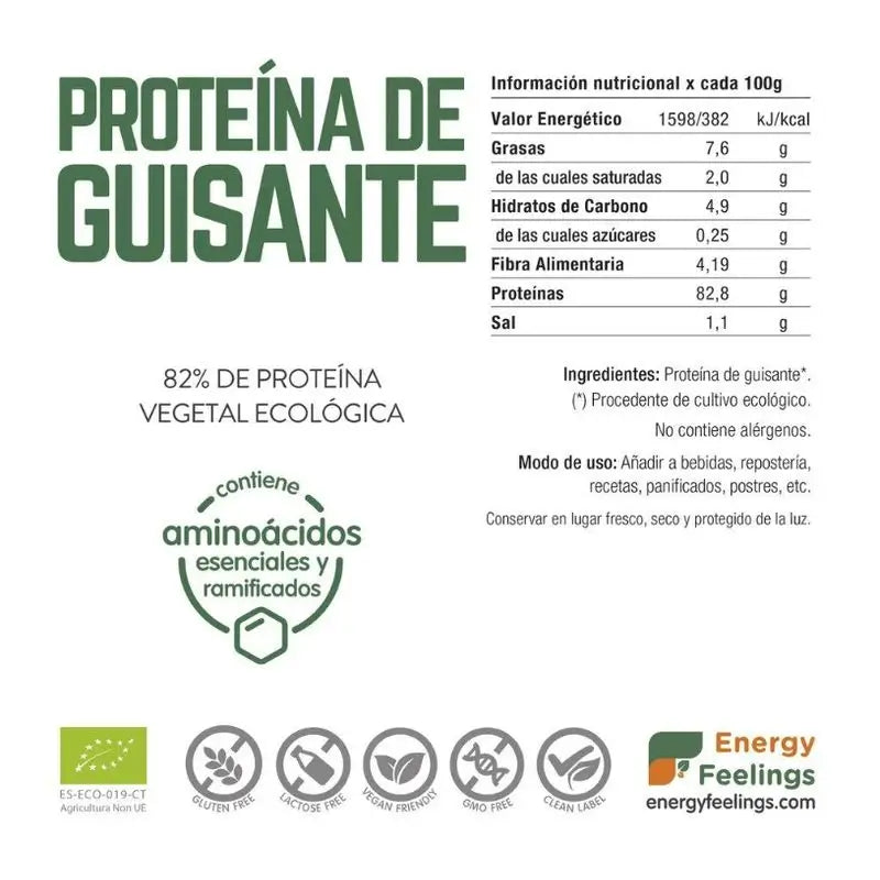 Energy Feelings Proteine del pisello 1Kg. Eco Vegan Sg