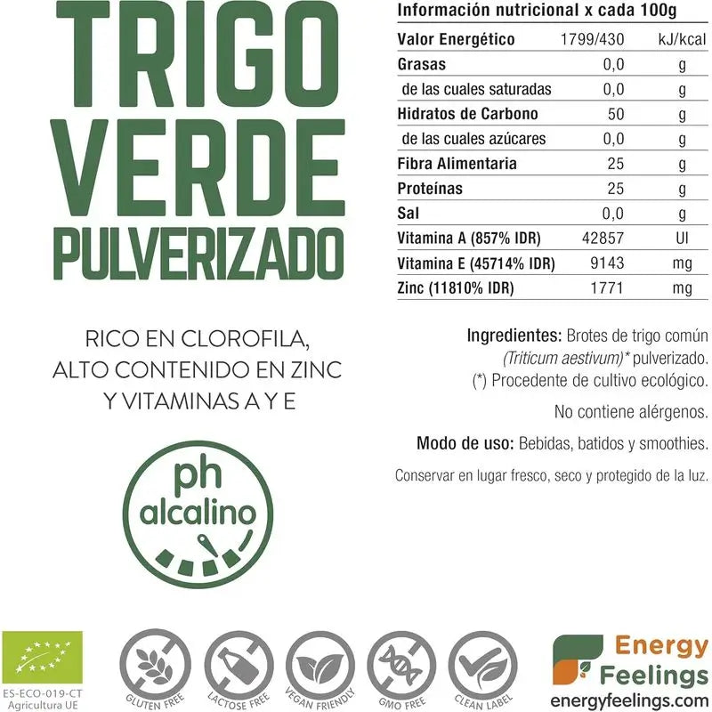 Energia Sentimenti Grano Verde in Polvere 200Gr. Eco Vegan Sg