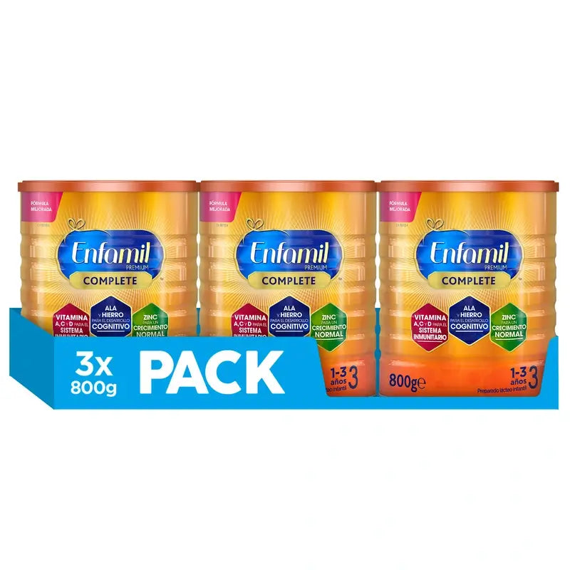 Enfamil Complete 3 Latte per la crescita, 3 X 800g