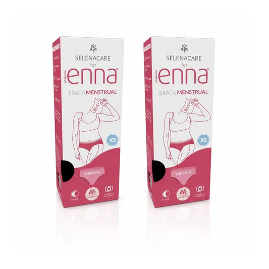 Enna Modern Hipster Panty mestruale - Flusso abbondante, taglia XS, confezione da 2 pz.