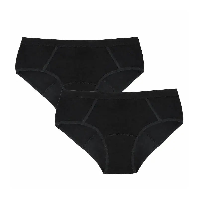 Enna Mutandina mestruale Teens Sporty - Flusso medio, 152 cm, nero, confezione da 2 unità