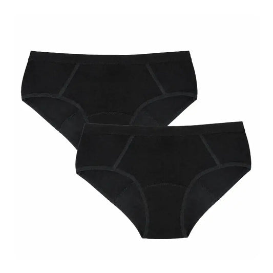 Enna Mutandina mestruale Teens Sporty - Flusso medio, 152 cm, nero, confezione da 2 unità