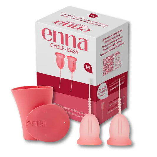 Enna Cycle Easy Coppetta mestruale taglia M, 2 coppette + scatola sterilizzata