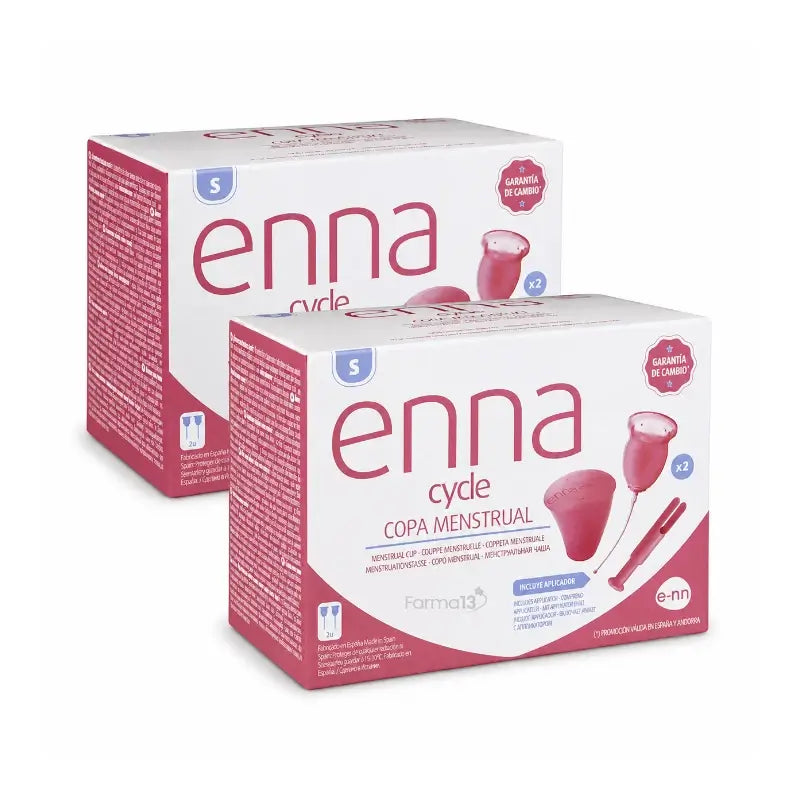 Enna Cycle Easy Coppetta mestruale taglia M, 2 coppette + confezione sterilizzante 2 pezzi 4 coppette