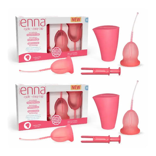 Enna Cycle Easy Taglia M - 2 coppette + scatola sterilizzatore + confezione applicatore 2 pezzi 4 coppette