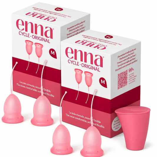 Enna Cycle Original Coppetta mestruale senza applicatore, taglia M, confezione da 2 unità