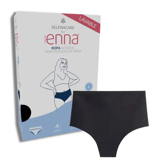 Enna Incontinenza Donna Vita Alta 40 Ml Assorbimento, Taglia L, Nero