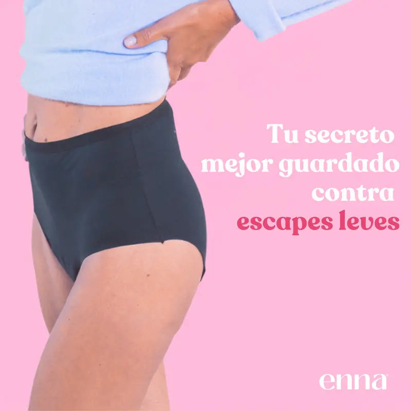 Enna Incontinenza Donna Vita Alta 40 Ml, Taglia M, Nero
