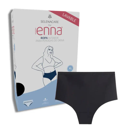 Enna Incontinenza Donna Vita Alta 40 Ml Assorbimento, Taglia XL, Nero