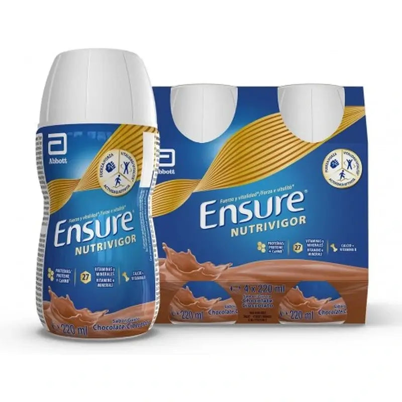 Ensure Nutrivigor Frullato al cioccolato per adulti, 4 flaconi da 220 ml