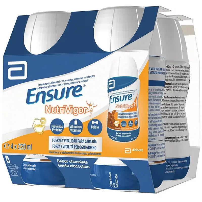 Ensure Nutrivigor Frullato al cioccolato per adulti, 4 flaconi da 220 ml