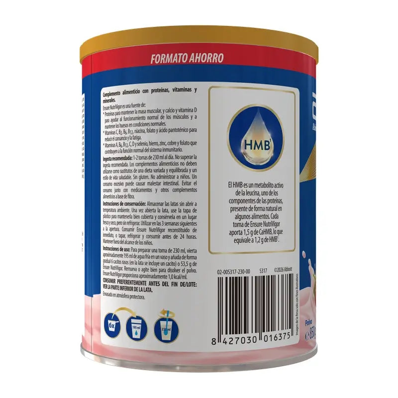 Ensure Nutrivigor al gusto di fragola, 850 g