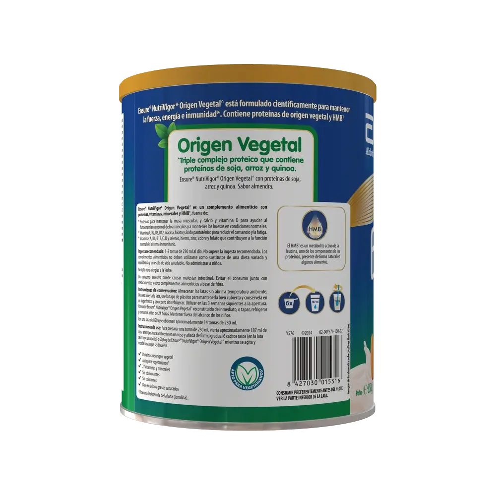 Ensure Nutrivigor Origine Vegetale Gusto Mandorla Adulti, 850 g