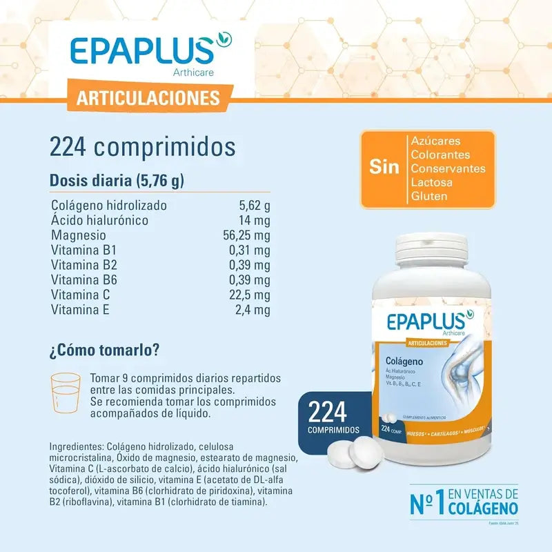 Epaplus Arthicare Collagen Antiox Magnesium + Hyaluronic Acid , 224 compresse