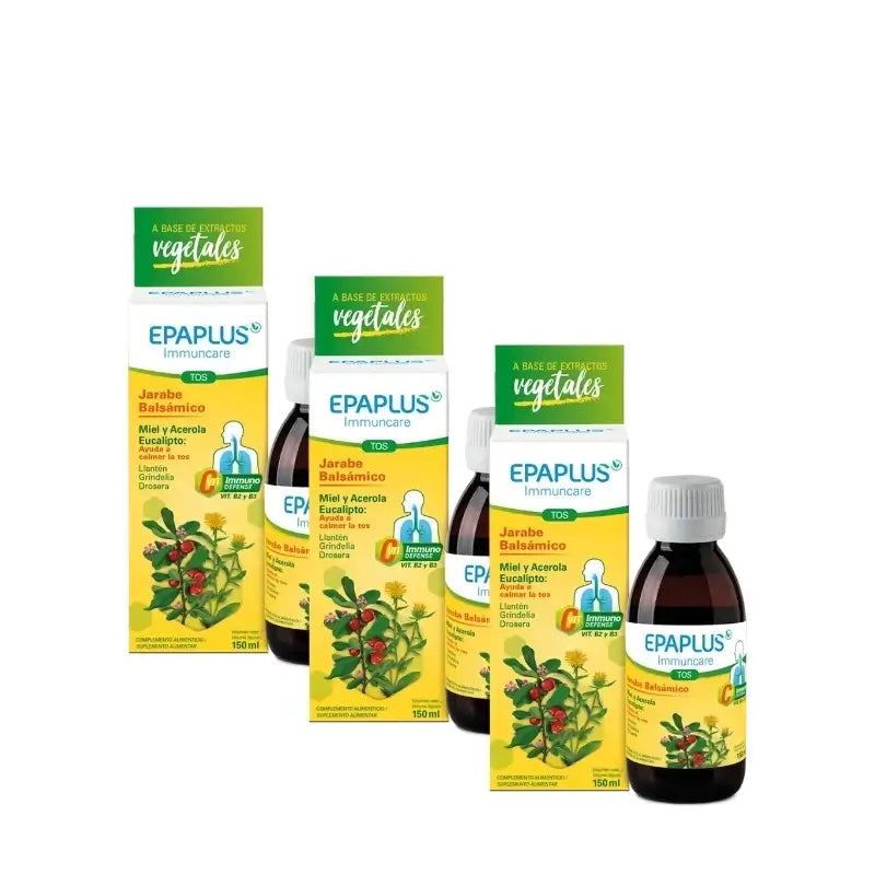 Epaplus Immuncare Sciroppo per la tosse per adulti al gusto di limone, 150 ml, confezione da 3
