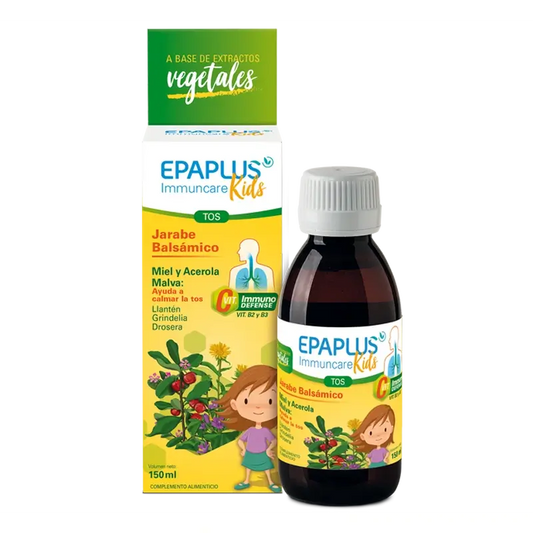 Epaplus Immuncare Sciroppo per la tosse dei bambini al gusto di lampone , 150 ml