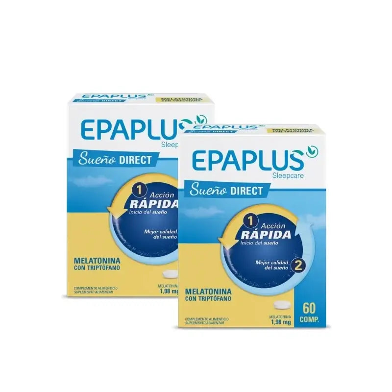 Epaplus Sleepcare Melatonina Direct con triptofano Plus, 60 compresse, confezione da 2