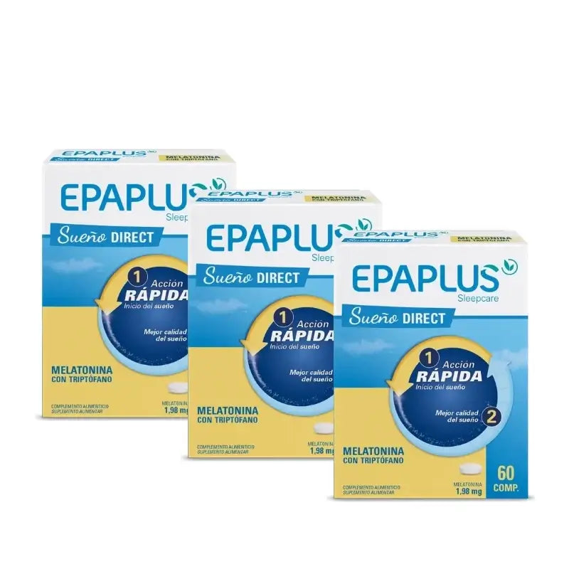 Epaplus Sleepcare Melatonina Direct con triptofano Plus, 60 compresse, confezione da 3