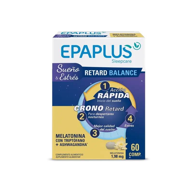 Epaplus Sleepcare Melatonin Retard Balance con triptofano, 30 grammi, 60 compresse