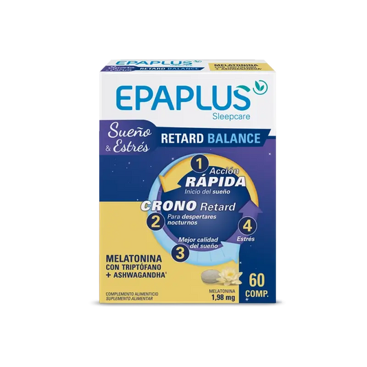 Epaplus Sleepcare Melatonin Retard Balance con triptofano, 30 grammi, 60 compresse
