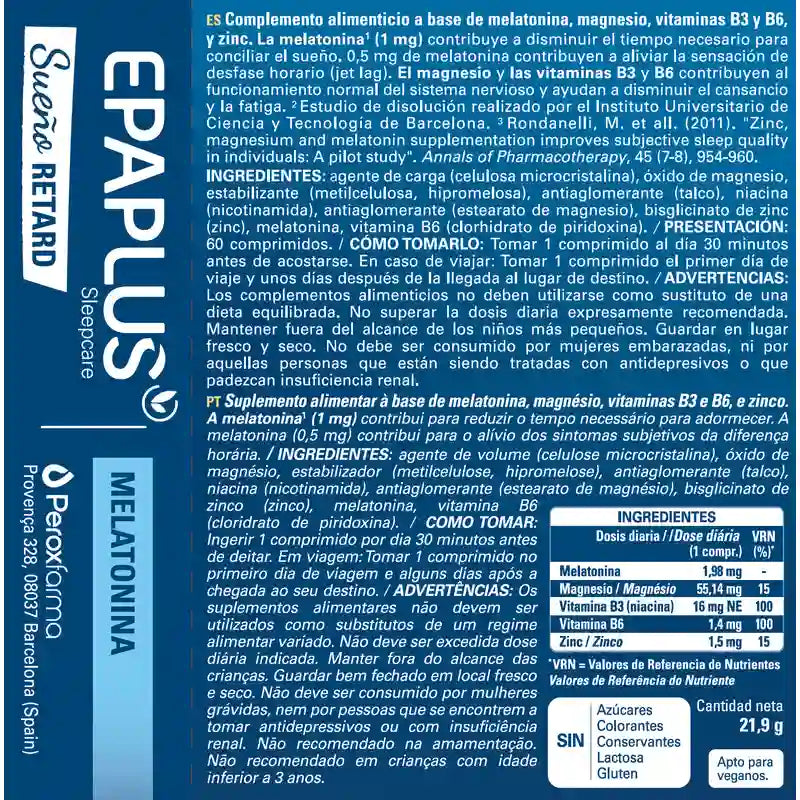 Epaplus Sleepcare Melatonin Retard Plus , 60 compresse