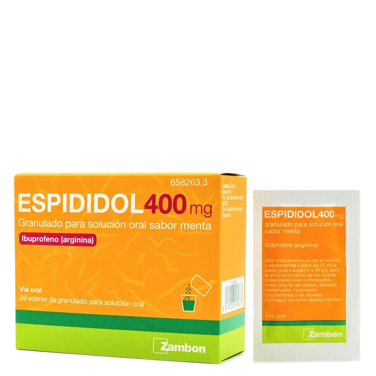 Espididol 400 mg granulato per soluzione orale gusto menta piperita, 20 bustine