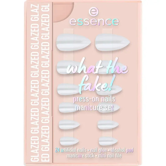 Set manicure Essence con unghie finte What The Fake! Unghie a pressione 01 , 28 pezzi