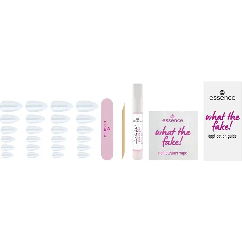 Set manicure Essence con unghie finte What The Fake! Unghie a pressione 01 , 28 pezzi