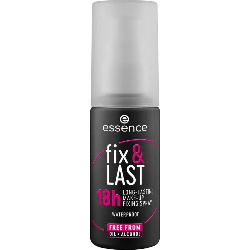 Essence Trucco a lunga durata Fix & Last Spray fissante 18H trasparente, 50 ml