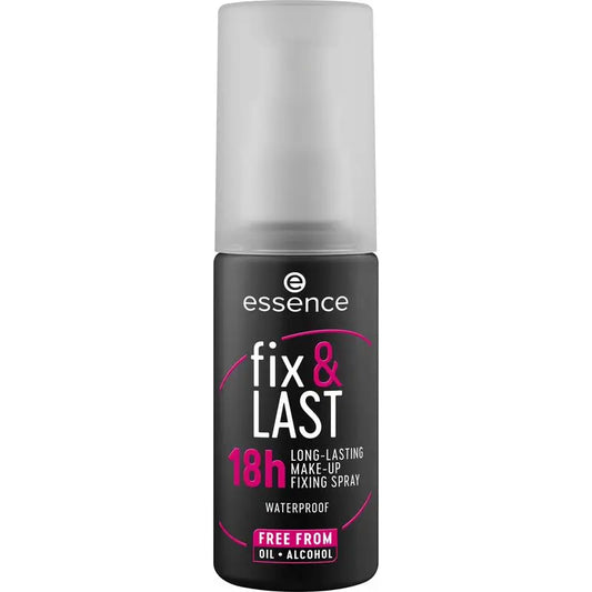 Essence Trucco a lunga durata Fix & Last Spray fissante 18H trasparente, 50 ml