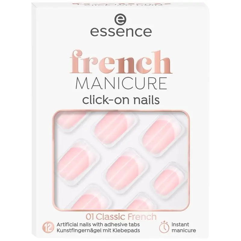 Unghie artificiali Essence Click-On French Manicure 01, 12 unità