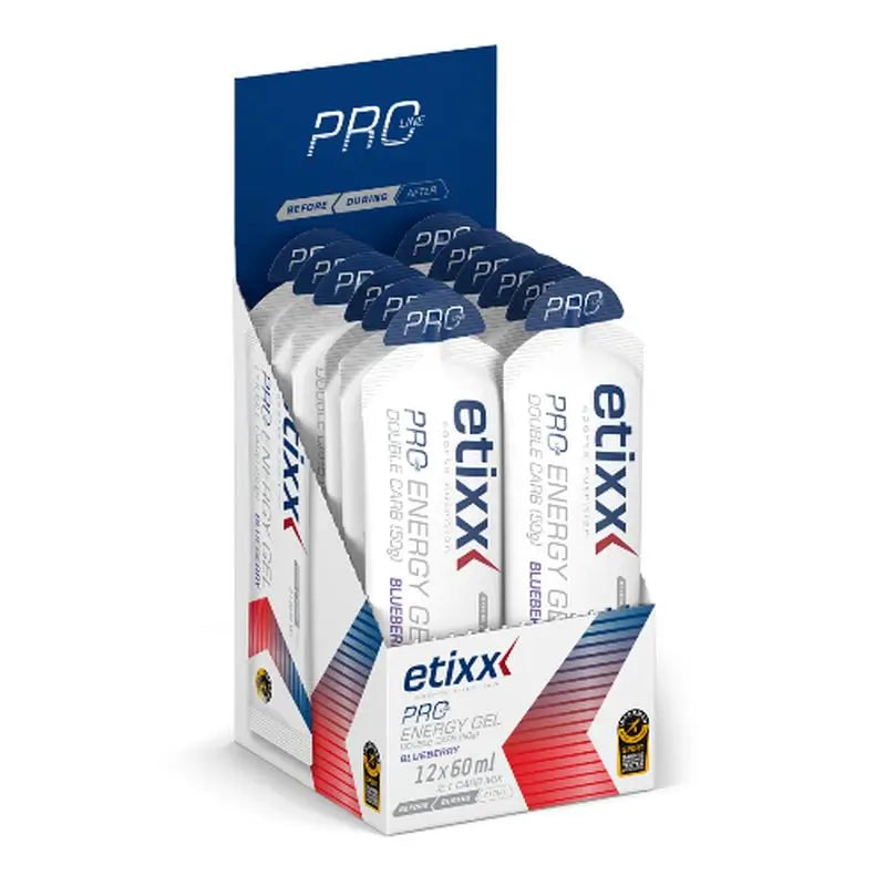 Etixx Double Carb Energy Gel al mirtillo 12Udsx60Ml.