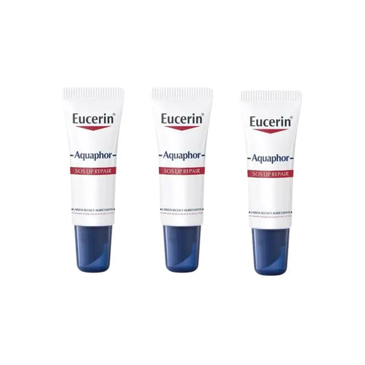 Eucerin Aquaphor Sos Trattamento labbra rigenerante, 3X10 Ml