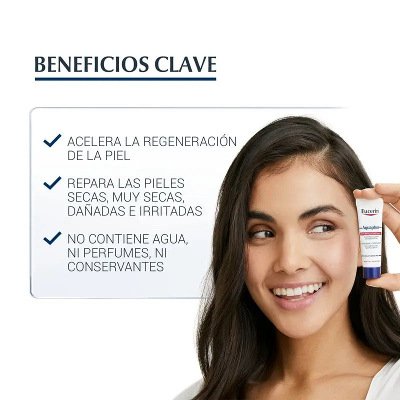 Eucerin Aquaphor Sos Trattamento rigenerante per le labbra, 10 ml