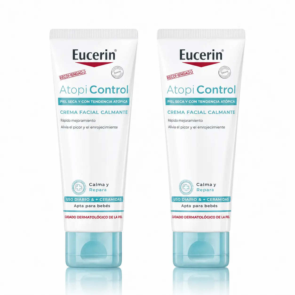 Eucerin Atopicontrol Crema Viso, 50ml, confezione da 2