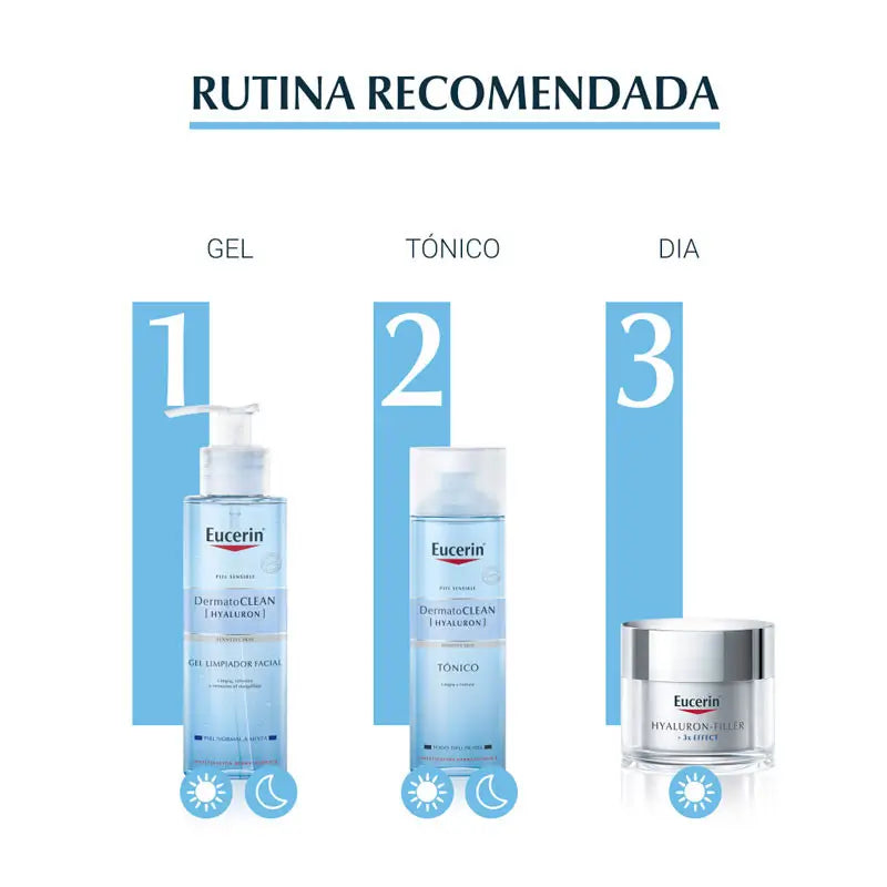 Eucerin DermatoCLEAN Gel detergente viso allo ialurone, 200 ml