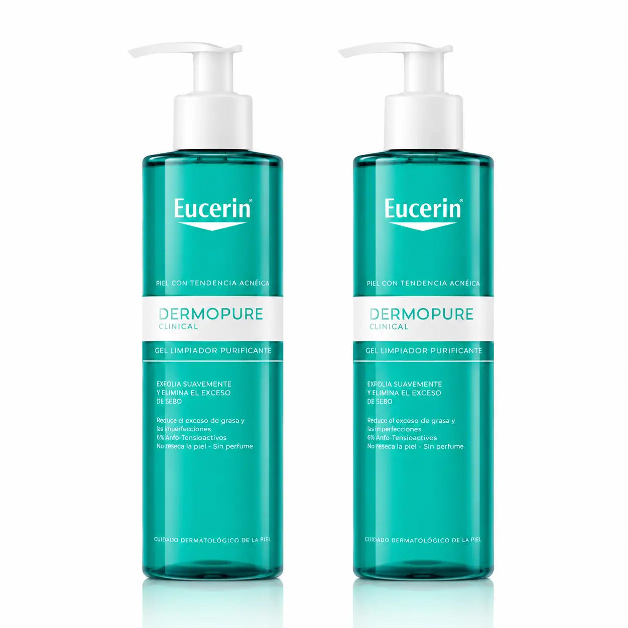Eucerin Dermopure Gel detergente, 400ml, confezione da 2