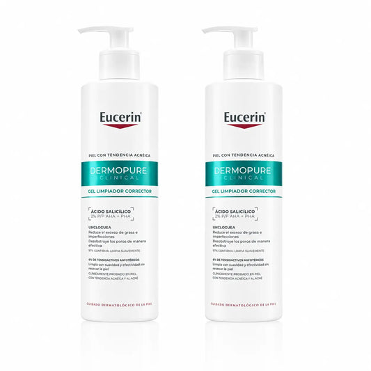 Eucerin Dermopure Gel Detergente Triplo Effetto, 400ml, confezione da 2