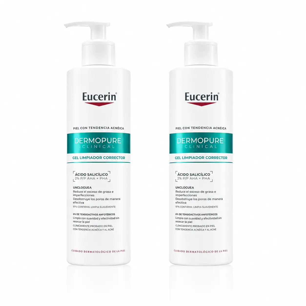 Eucerin Dermopure Gel Detergente Triplo Effetto, 400ml, confezione da 2