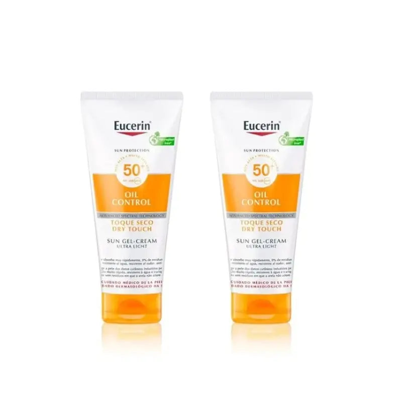 Eucerin Duplo Sun Gel Crema Dry Touch Sensitive Protect Spf 50+, 2 x 200 Ml