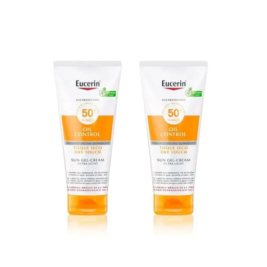 Eucerin Duplo Sun Gel Crema Dry Touch Sensitive Protect Spf 50+, 2 x 200 Ml
