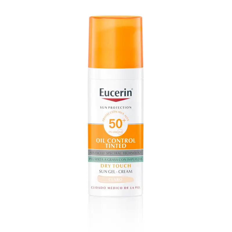 Eucerin FaceSolar Oil Control Crema Gel Tocco Secco Spf50+ Luce Colorata, 50 ml
