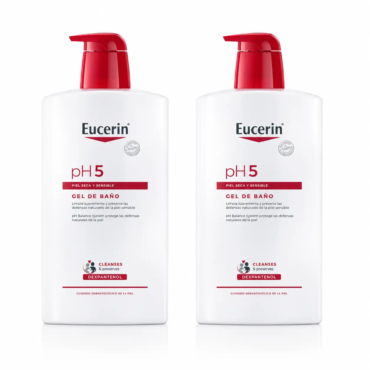 Eucerin Ph5 Gel da bagno, 1000ml, confezione da 2