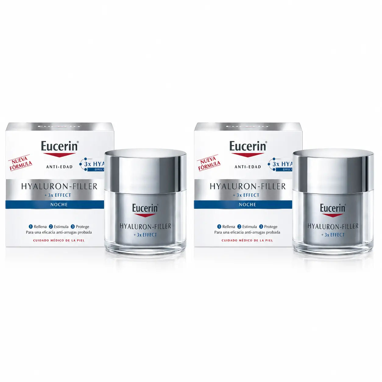 Eucerin Hyaluron Filler Viso 3X Effetto Notte 50Ml, confezione da 2
