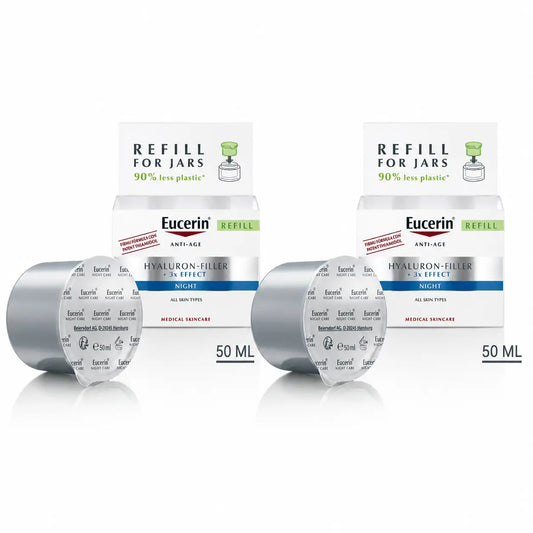 Eucerin Hyaluron Filler Viso 3X Effetto Ricarica Notte, 50 Ml, confezione da 2