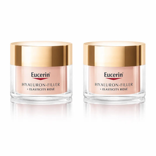 Eucerin Hyaluron Filler + Elasticity Rosé Crema Giorno Fps30 50ml, confezione da 2