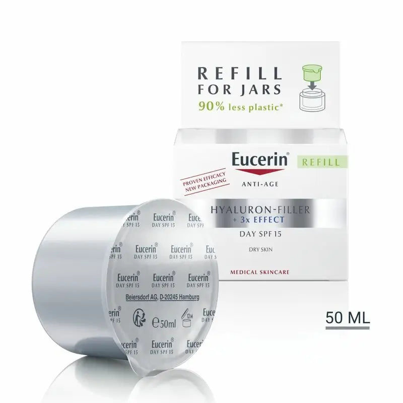 Eucerin Hyaluron Filler Triplo Effetto X3 Giorno Fps 15 Per Pelle Secca, 50 ml