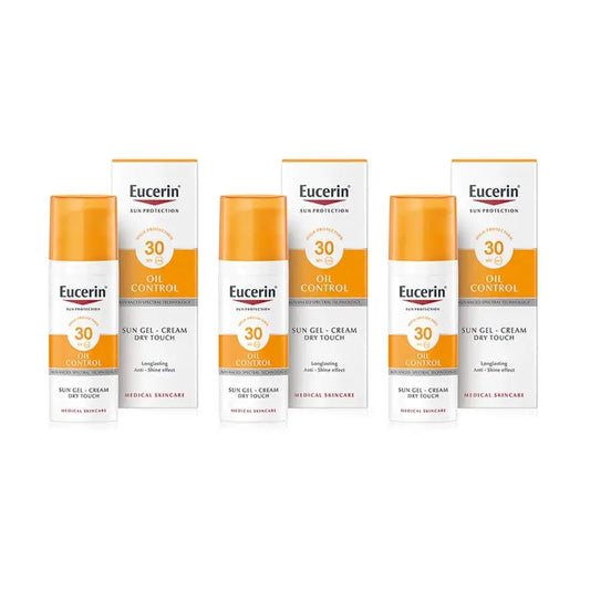 Eucerin Oil Control Protezione solare Dry Touch Gel Spf30+, 3X50 Ml
